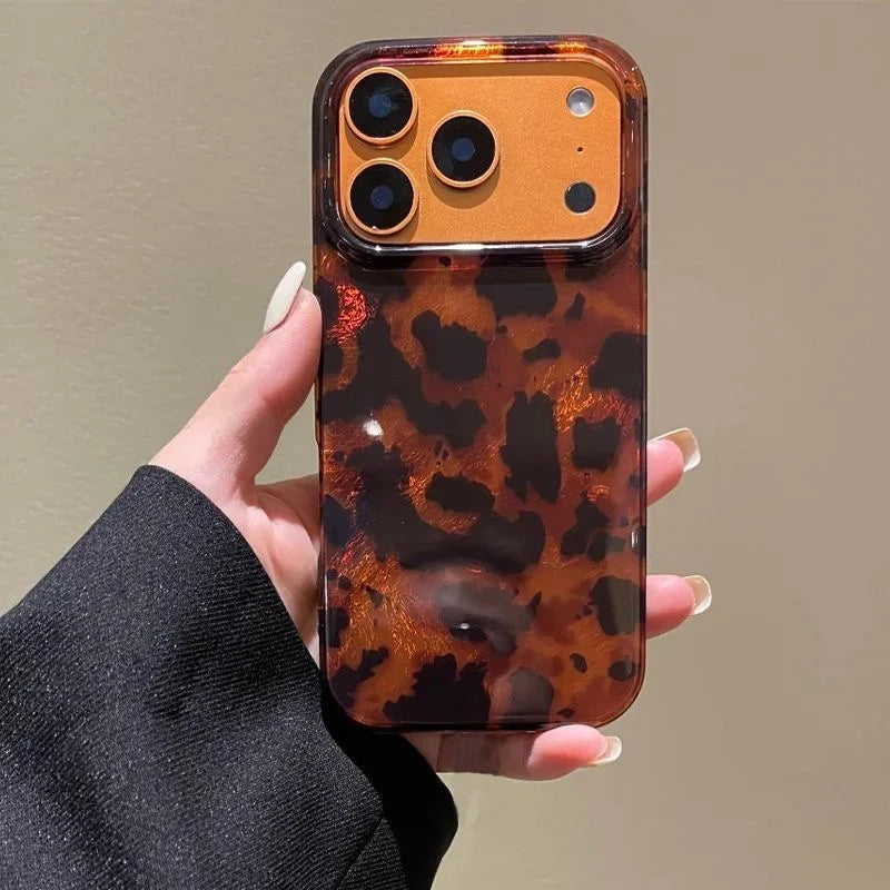 Leopard Print Case with Hand Strap