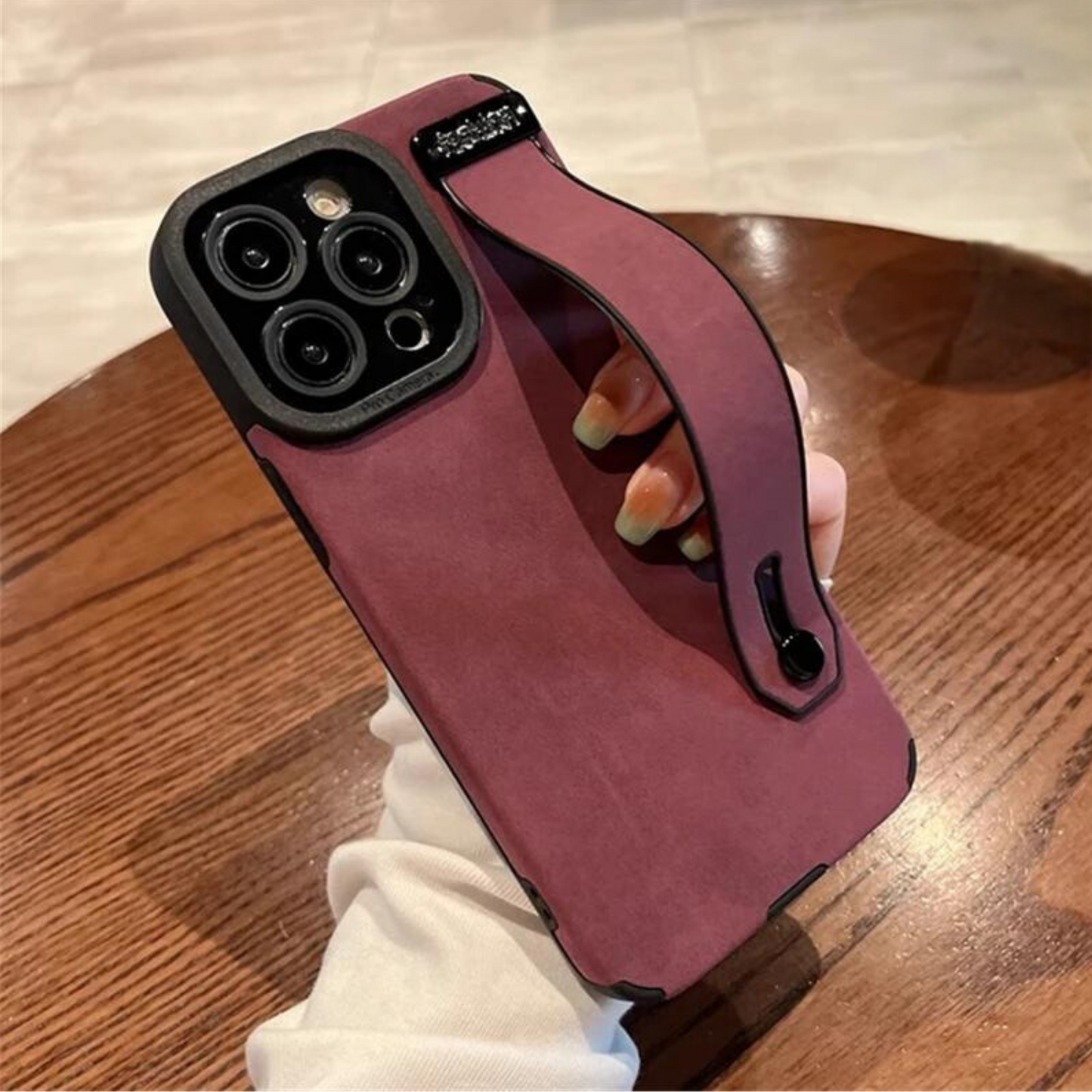 Suede Leather Case with Wrist Strap