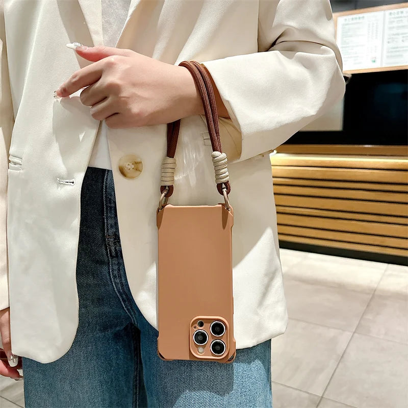 Matte Bumper Case with Lanyard Strap