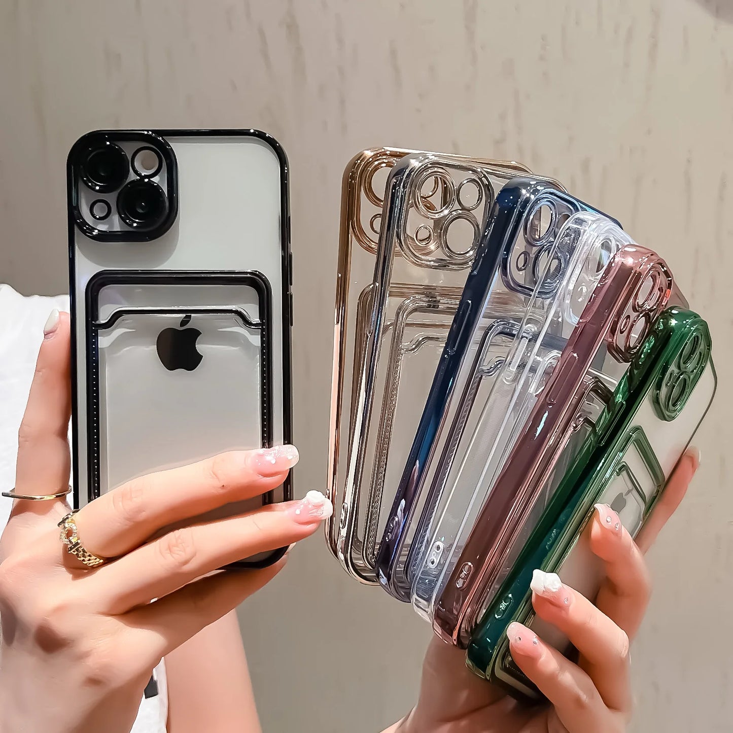 Plated Transparent case with Card Holder