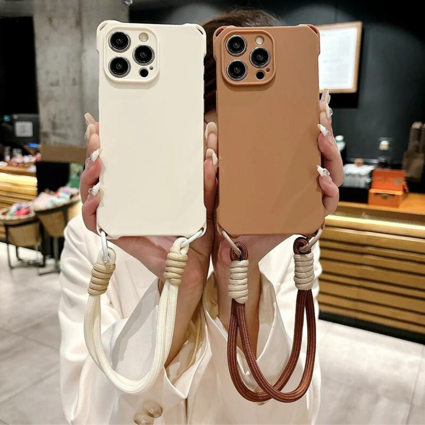 Matte Bumper Case with Lanyard Strap